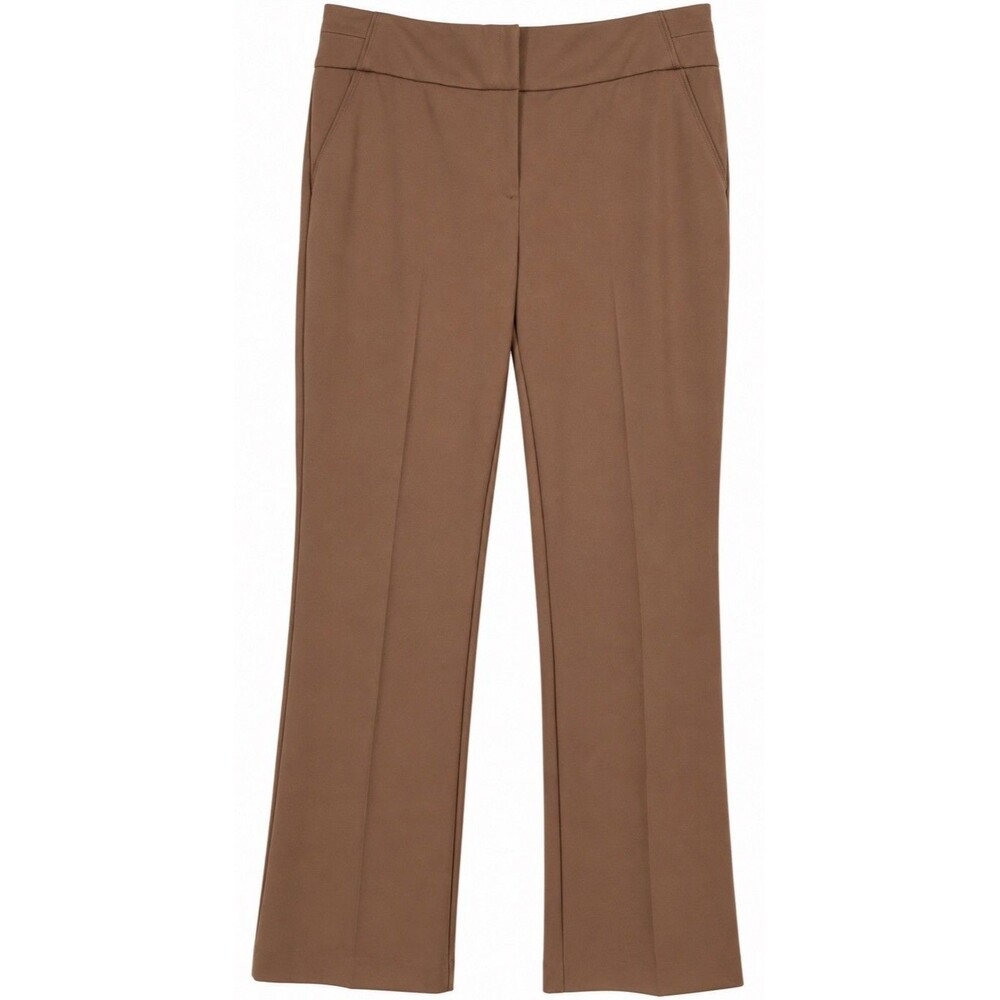 Investments Signature Ponte Straight Leg Petite M Pants Mocha Brown NWT Career